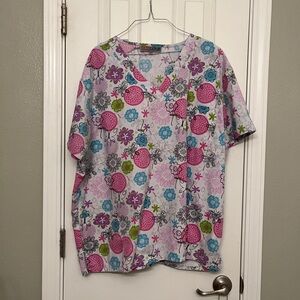 Colorful Women’s Floral scrub Top